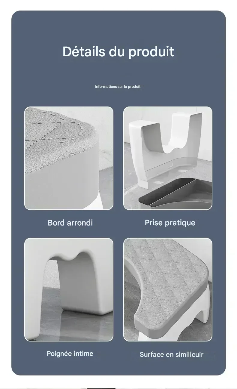 Tabouret toilette antidérapant ergonomique pour posture optimale – Image 7