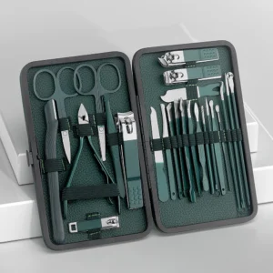 Set manucure-pédicure inox complet 7-24 pièces, soin précis portable