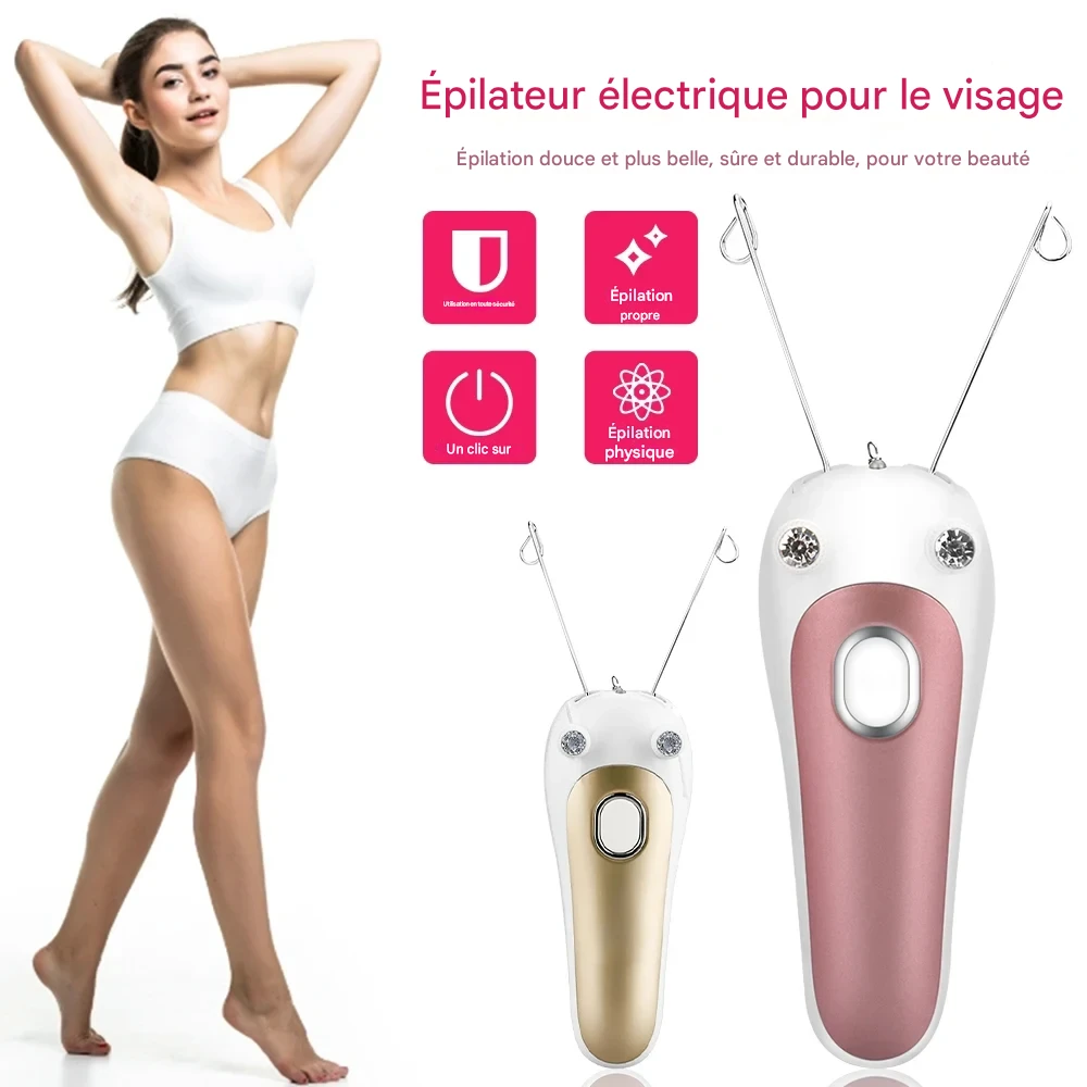 Épilateur électrique visage et corps doux or ou rose, précision optimale – Image 3