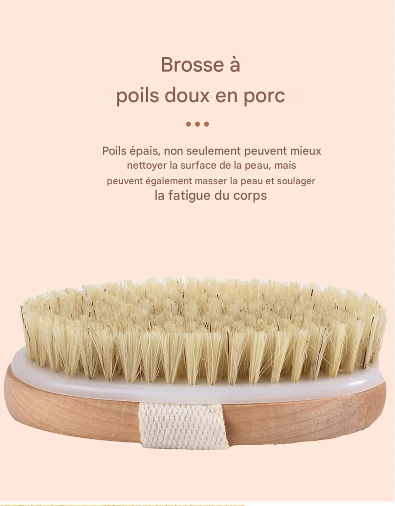 Brosse Corps Poils Naturels Massage & Exfoliation Douce Spa – Image 9
