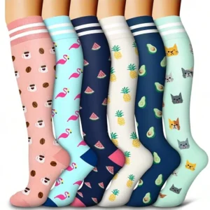 Lot 6 Chaussettes Compression Sport Voyage Confort Circulation