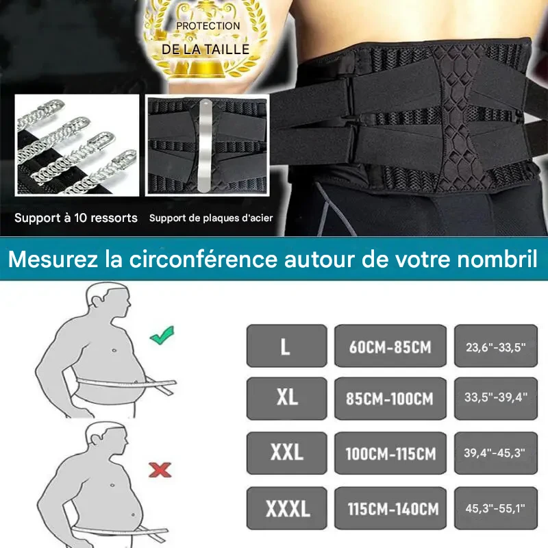 Ceinture lombaire noire ergonomique pour sport et soulagement dos – Image 9