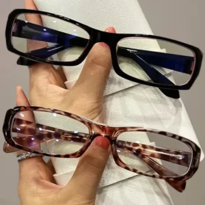 Lunettes lecture rétro petite monture carrée anti lumière bleue élégance