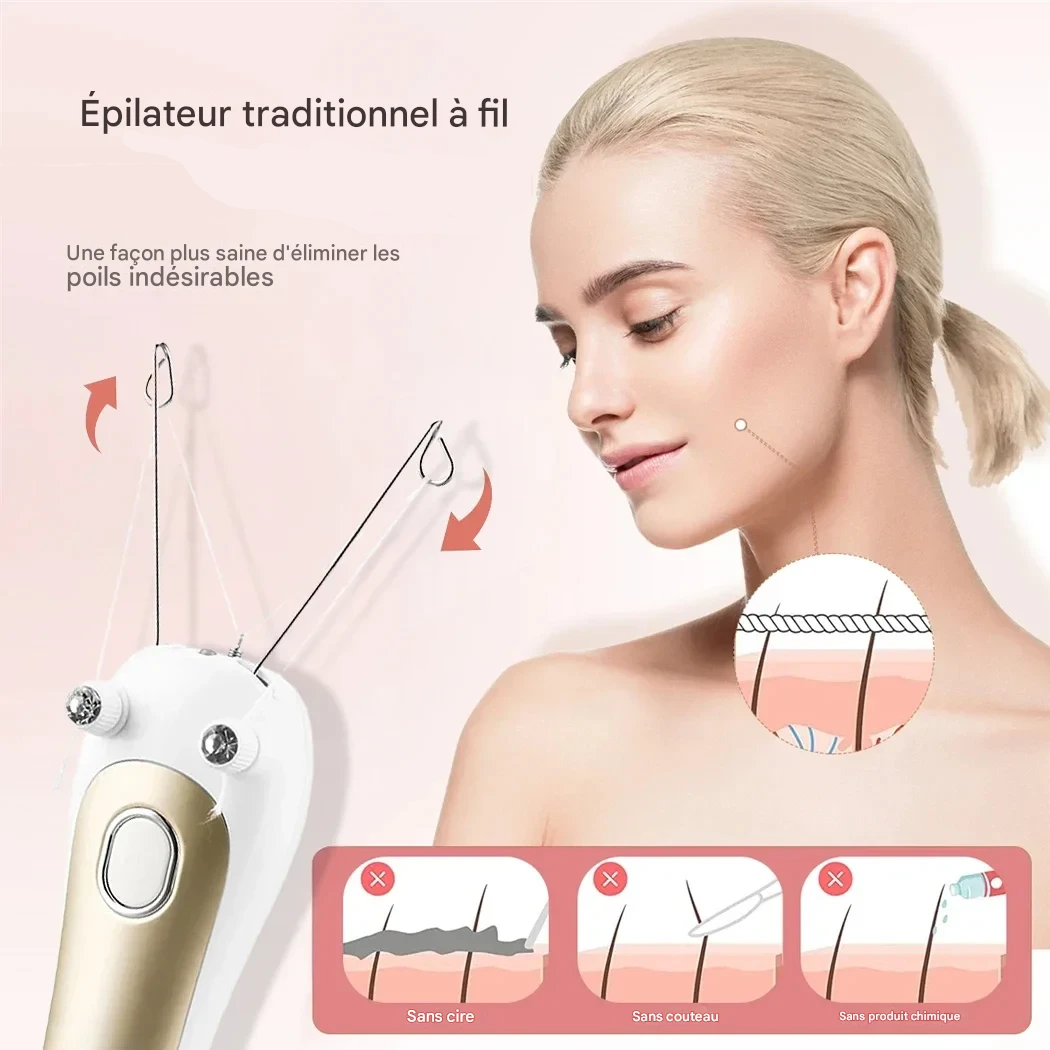 Épilateur électrique visage et corps doux or ou rose, précision optimale – Image 15