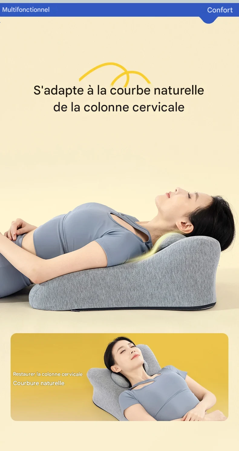 Oreiller ergonomique 60 x42 x23 cm soutien cou et posture optimale – Image 15