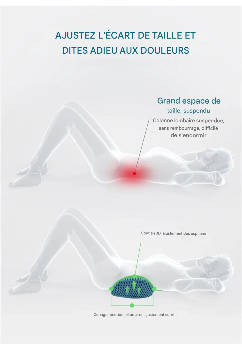 Coussin Lombaire Mémoire de Forme Respirant pour Soutien Postural Optimal – Image 12