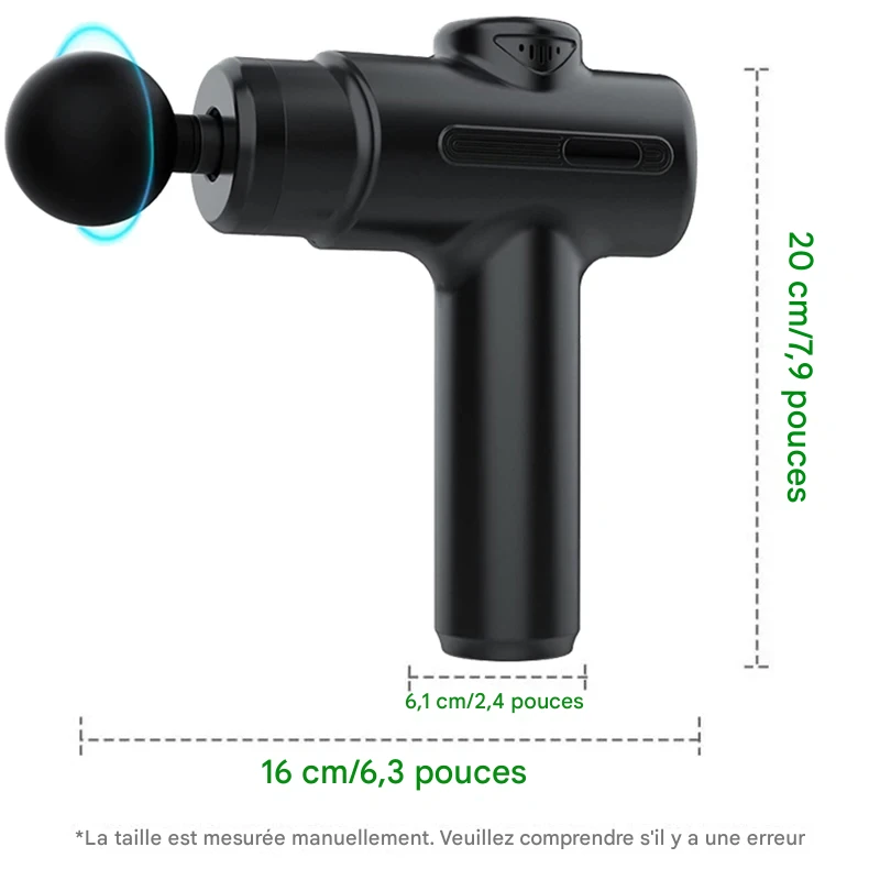 Pistolet de Massage Électrique 8 Têtes pour Relaxation Musculaire Pro – Image 7