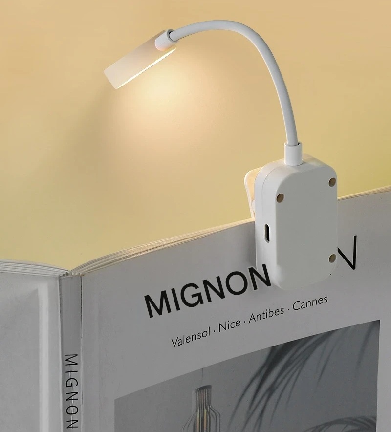 Lampe de lecture LED pliable USB à clip, lumière douce et ajustable – Image 11