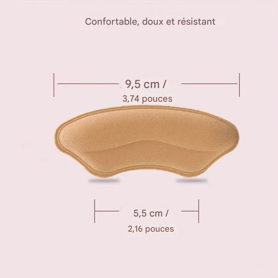 Coussinets de Talon Adhésifs Confort Anti-Frottements Beige/Noir – Image 10