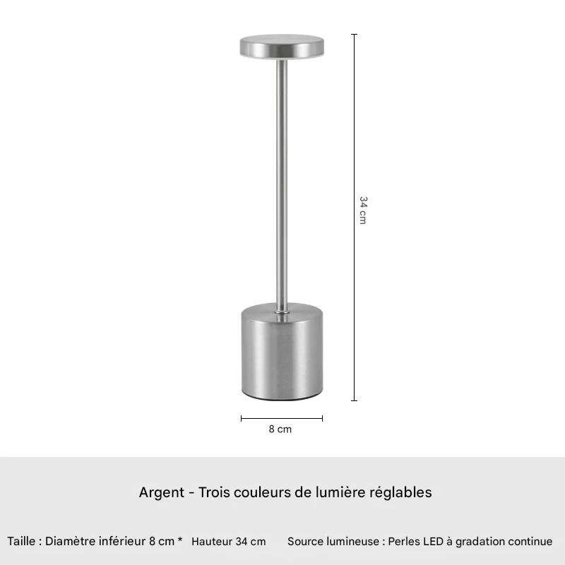 Lampe LED tactile rechargeable 3 couleurs pour ambiance personnalisée – Image 8