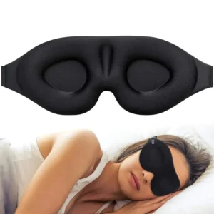 Masque de sommeil 3 D noir ergonomique pour nuit paisible optimale