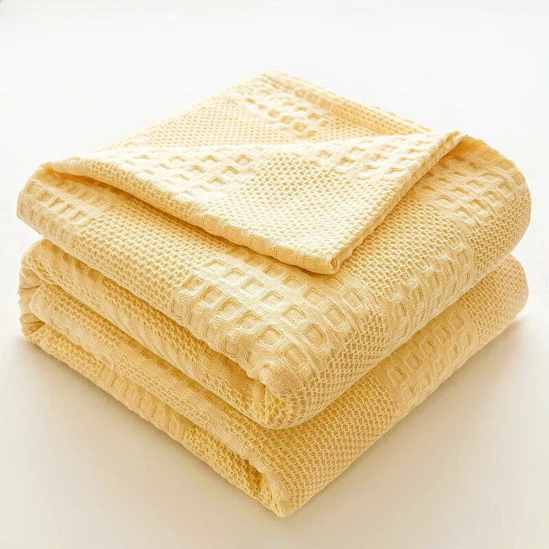Couverture en coton gaufré légère et respirante pour confort optimal