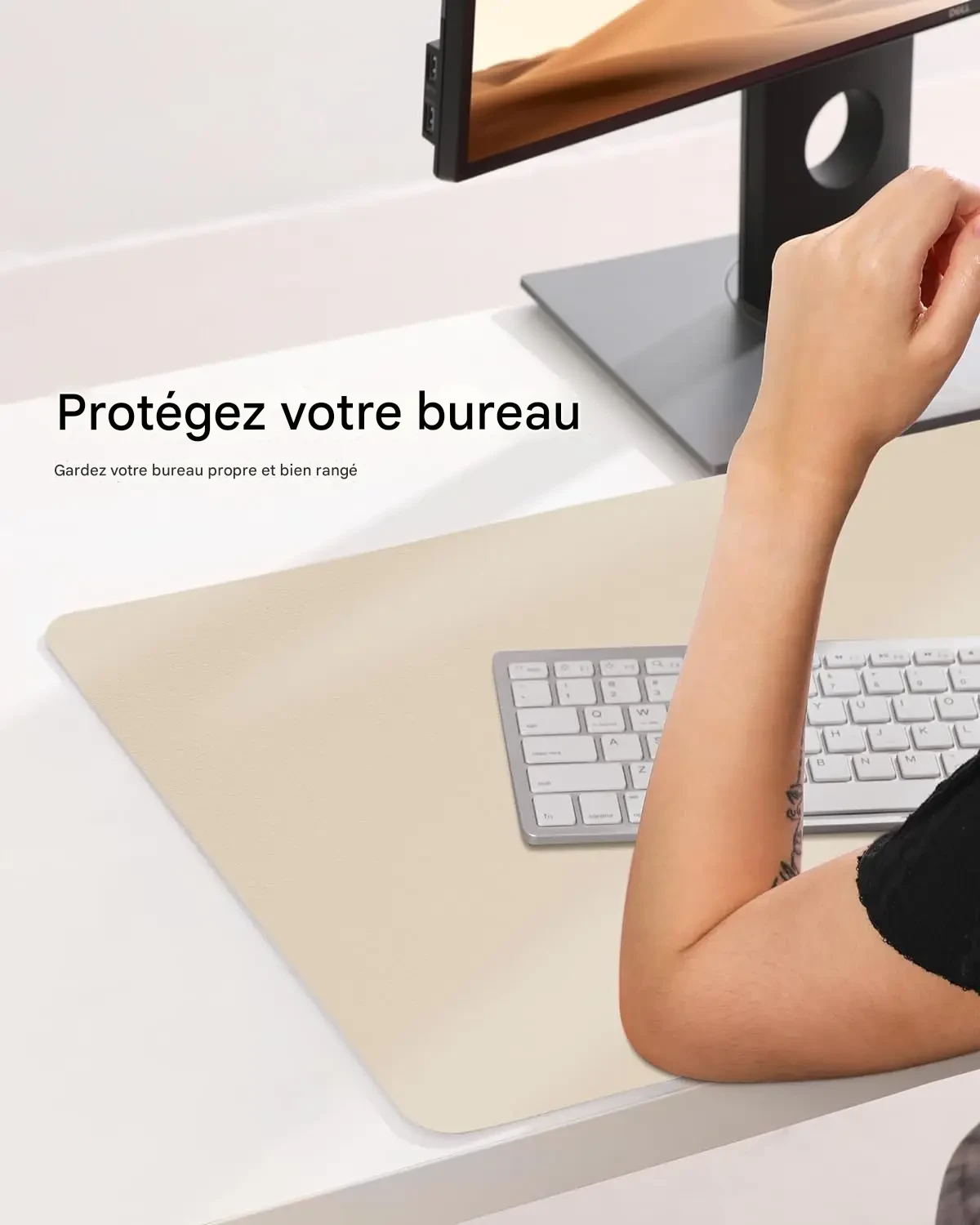 Grand Tapis de Bureau en Cuir PU – YSAGi Desk Pad Antidérapant