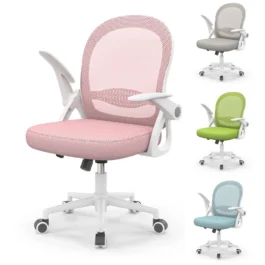 Chaise de Bureau Ergonomique – Dossier Mesh, Accoudoirs Relevables et Support Lombaire