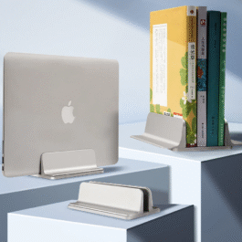 Support Vertical Ordinateur Portable – Aluminium Pliable et Réglable (13 à 17 pouces)